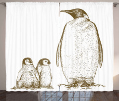 King and Baby Penguin Curtain