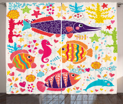 Cartoon Underwater Fish Curtain