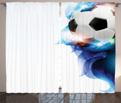 Ball Graphic Game Sports Curtain