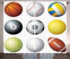 Sports Balls Pattern Curtain