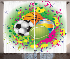 Sports Balls Splash Curtain