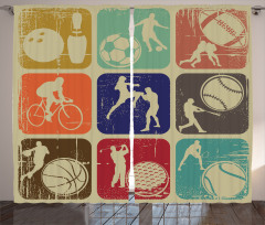 Grunge Sports Banners Curtain