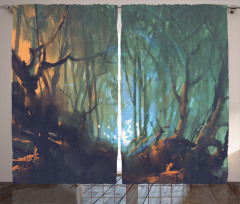 Mystic Dark Forest Curtain