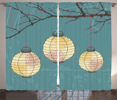 Lanterns Hanging on Tree Curtain