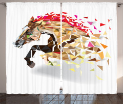 Abstract Art Wild Horse Curtain