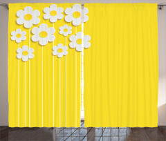 Cartoon Spring Flowers Curtain