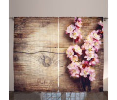 Spring Blossom on Wood Curtain