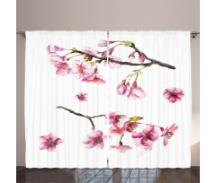 Watercolor Art Flower Curtain