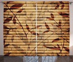 Bamboo Leaves Bohemian Curtain
