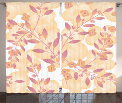 Floral Art Berry Pastel Curtain