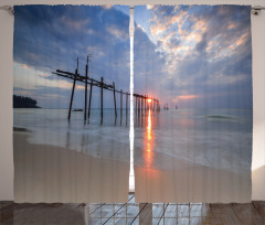 Sunset Ocean Romance Curtain