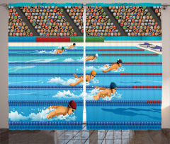 Olympics Swimming Race Curtain