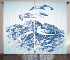 Seagull Mountain Sketch Curtain