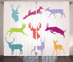 Colorful Jumping Animals Curtain