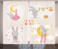 Bunny Baby Love Moon Curtain