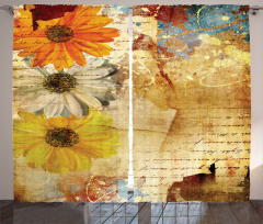 Flowers and Poetry Art Curtain