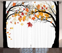 Trees with Dried Leaves Curtain