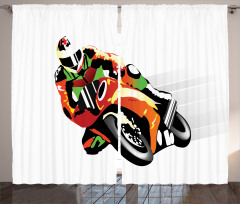 Motorcycle Racer Sport Curtain