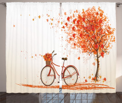 Orange Autumn Tree Curtain