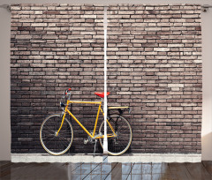 Retro Bicycle on Wall Curtain