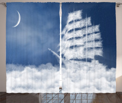 Clouds Ship in Sky Curtain