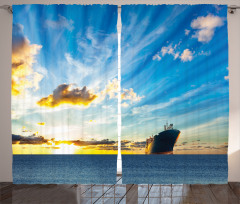 Sea at Sunset Ship Curtain