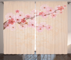 Pink Cherry Blossoms Curtain