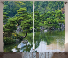 River Landscape Trees Curtain