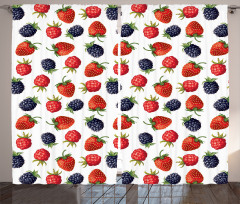 Strawberries Raspberry Curtain