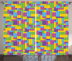 Colorful Blocks Game Cube Curtain