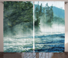 River Trees Nature Curtain