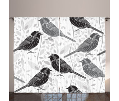 Birds and Floral Patterns Curtain