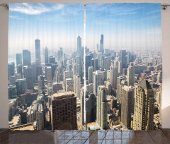 Chicago Aerial View Curtain