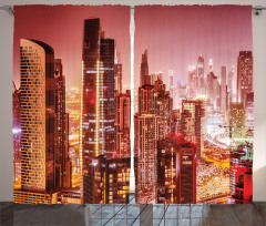 Dubai Night Cityscape Curtain