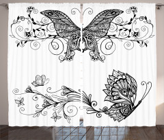 Butterfly Floral Curtain