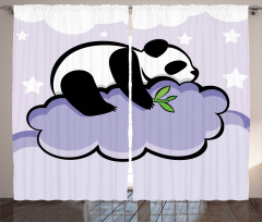 Sleeping Panda on Cloud Curtain