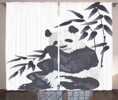 Panda in Zoo Chinese Curtain