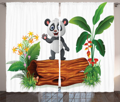 Baby Panda Posing Curtain