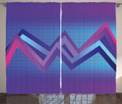 Modern Perde Noktalı Arka Plan Üzerinde Yatay Zikzaklar