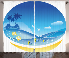 Tropic Cartoon Sea Curtain