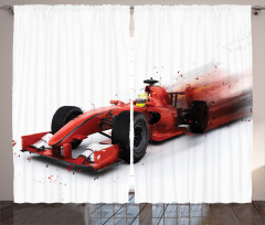 Formula Auto Racing Design Curtain