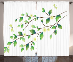 Flower and Dragonflies Curtain