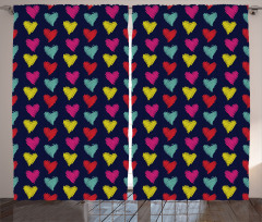 Hearts Love Happy Curtain
