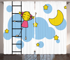 Girl Ladder with Star Curtain
