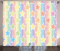Star Rainbow Stripes Curtain