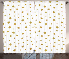 Yellow Stars Pattern Curtain