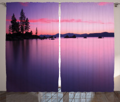 Hazy Calm Lake Tahoe Curtain