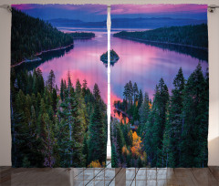 Forest and Lake View Curtain