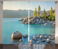 Countryside Lake Beach Curtain