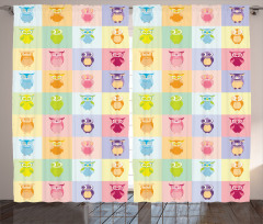 Colorful Owl Kids Curtain